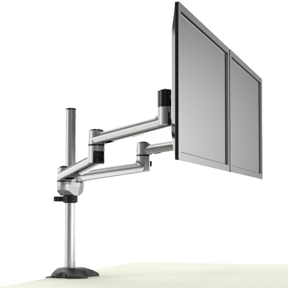 Dual Monitor Stand Side by Side w/ Quick Release & Dual Arms