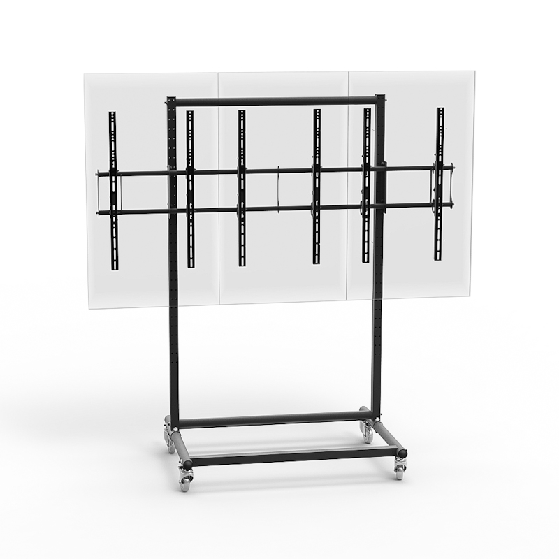 46 to 55" 3X1 Video Wall Mount w/ Wheels - Micro Adjustable