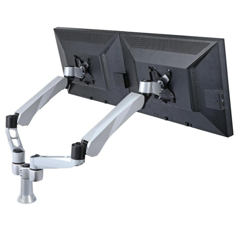 Dual Monitor Desk Mount w/ Quick Release & Short Pole