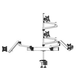 Quad Monitor Desk Mount Placed Two or Three Rows
