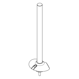 19.7" Pole with Grommet Base D Series