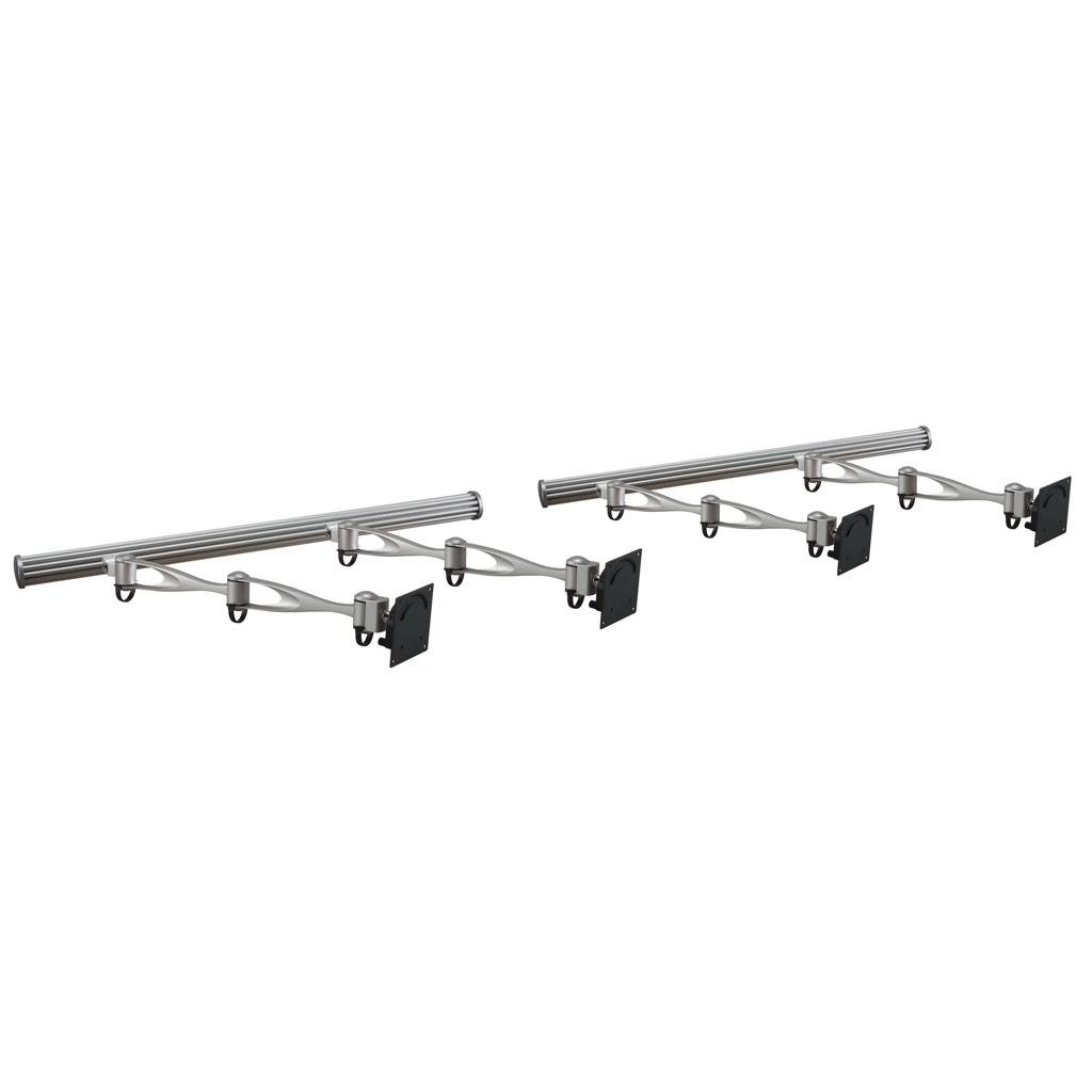 VESA Wall Mount for 4 Monitors w/ Full Swing Double Arms