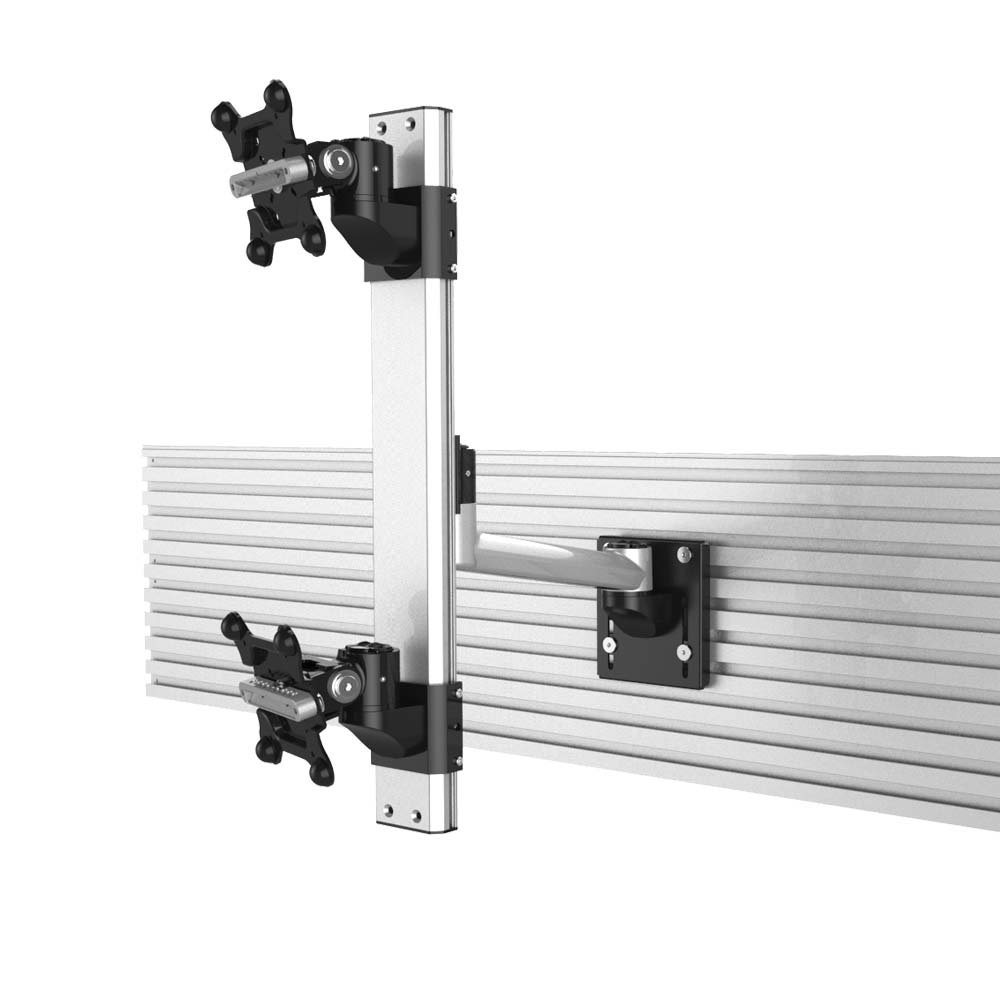 Dual Apple VESA Mount for Slatwall Stacking Extending Quick Release