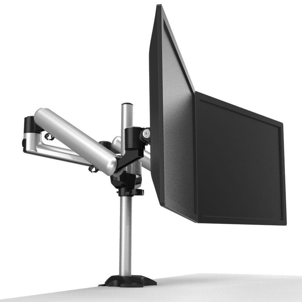 Dual Monitor Stand w/ Independent Full Motion & Quick Release