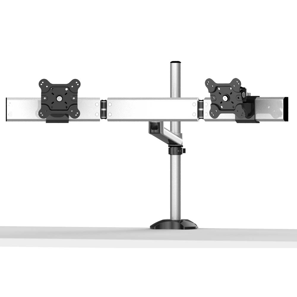 Dual Monitor Stand Oval or Straight w/ Quick Release Single Arm