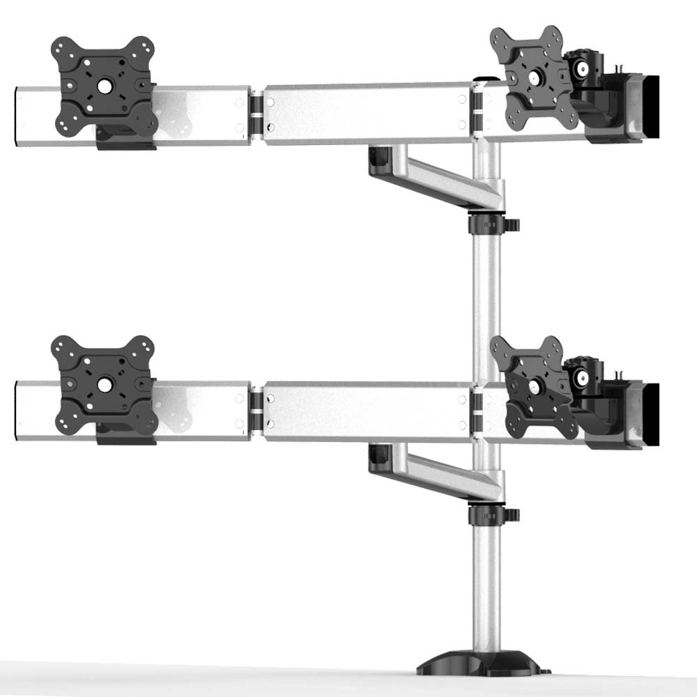 Quad Monitor Stand 2X2 w/ Quick Release & Single Arm