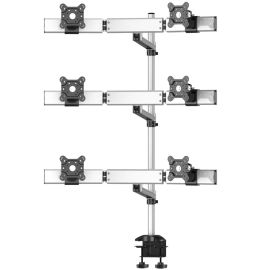 6 Monitor Stand Oval or Straight Quick Release Single Extension Arm
