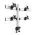 Four Monitor Stand 2X2 Oval or Straight w/ 2-in-1 Base Quick Release