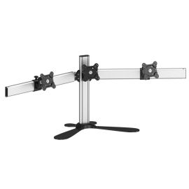 Triple Monitor Stand Side by Side Oval or Straight w/ Quick Release