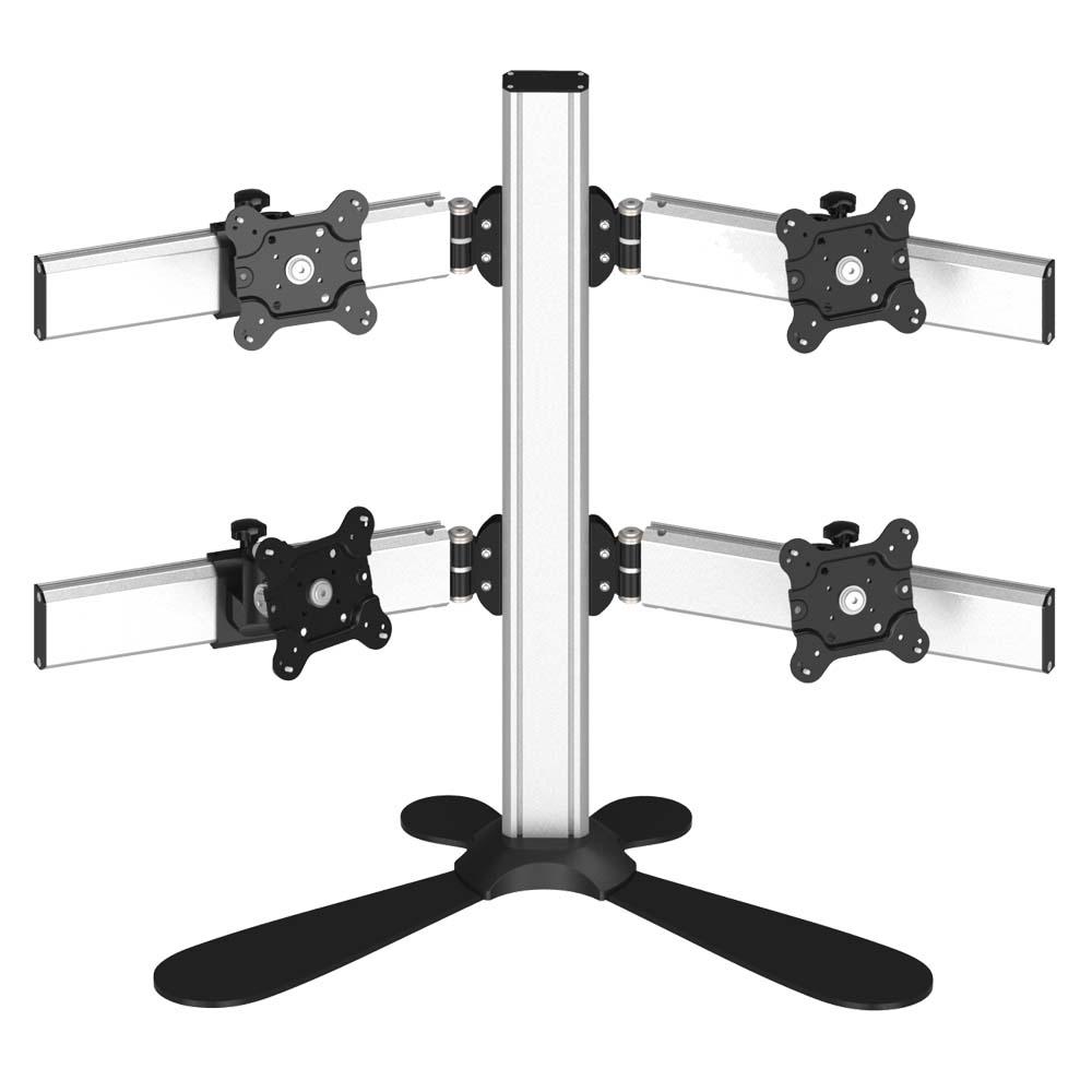 Quad Monitor Stand 2X2 Oval or Straight w/ Quick Release
