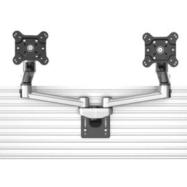 Dual VESA Mount for Slatwall w/ Quick Release Dual Arm