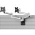 Dual VESA Mount for Slatwall w/ Quick Release Dual Arm