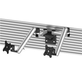 Dual VESA Mount for Slatwall w/ Full Motion & Quick Release