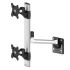 Dual VESA Mount for Slat Wall Stacked w/ Quick Release Single Arm