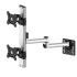 Dual VESA Mount for Slatwall Stacked w/ Quick Release Dual Arm