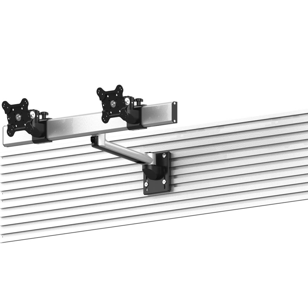 Dual VESA Mount for Slatwall Side by Side Quick Release w/ Extension