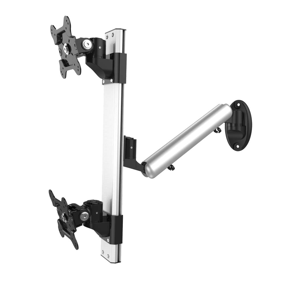 Dual VESA Wall Mount Top-Down w/ Spring Arm Quick Release