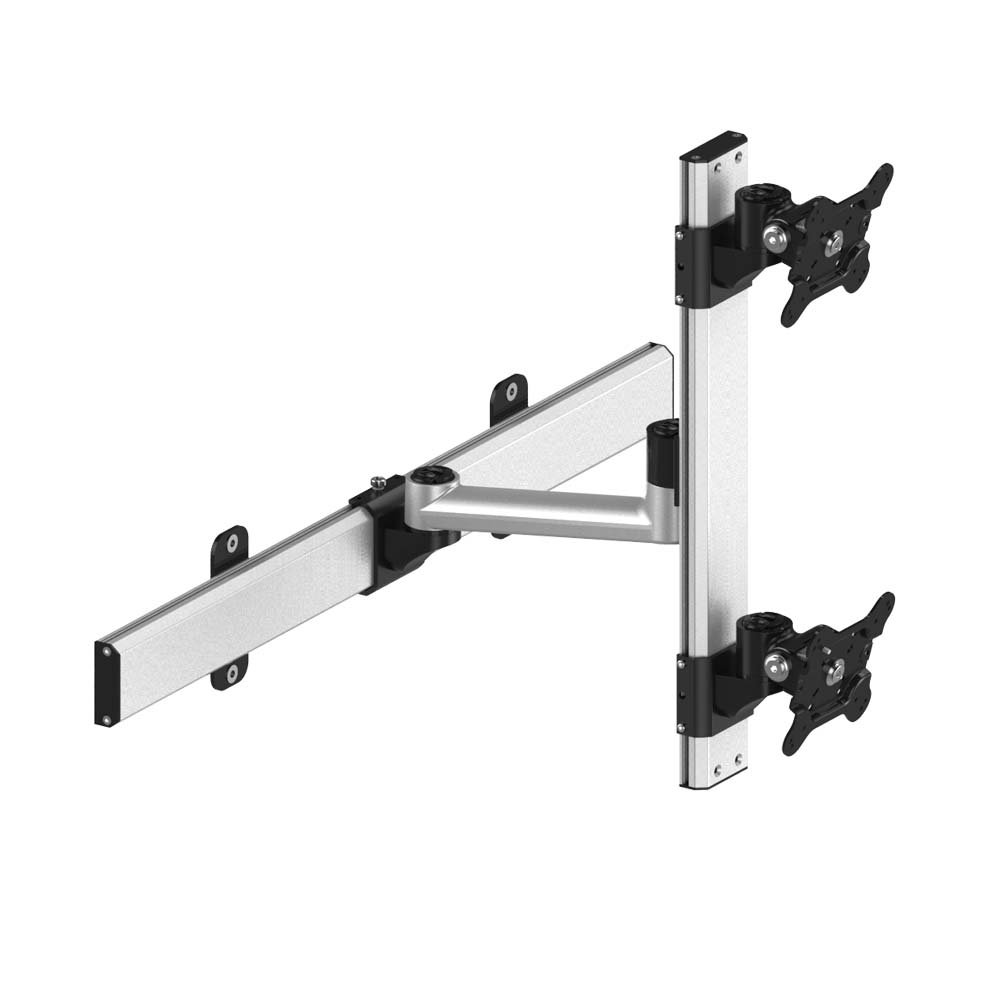 Dual VESA Wall Mount Up & Down Quick Release w/ Single Arm