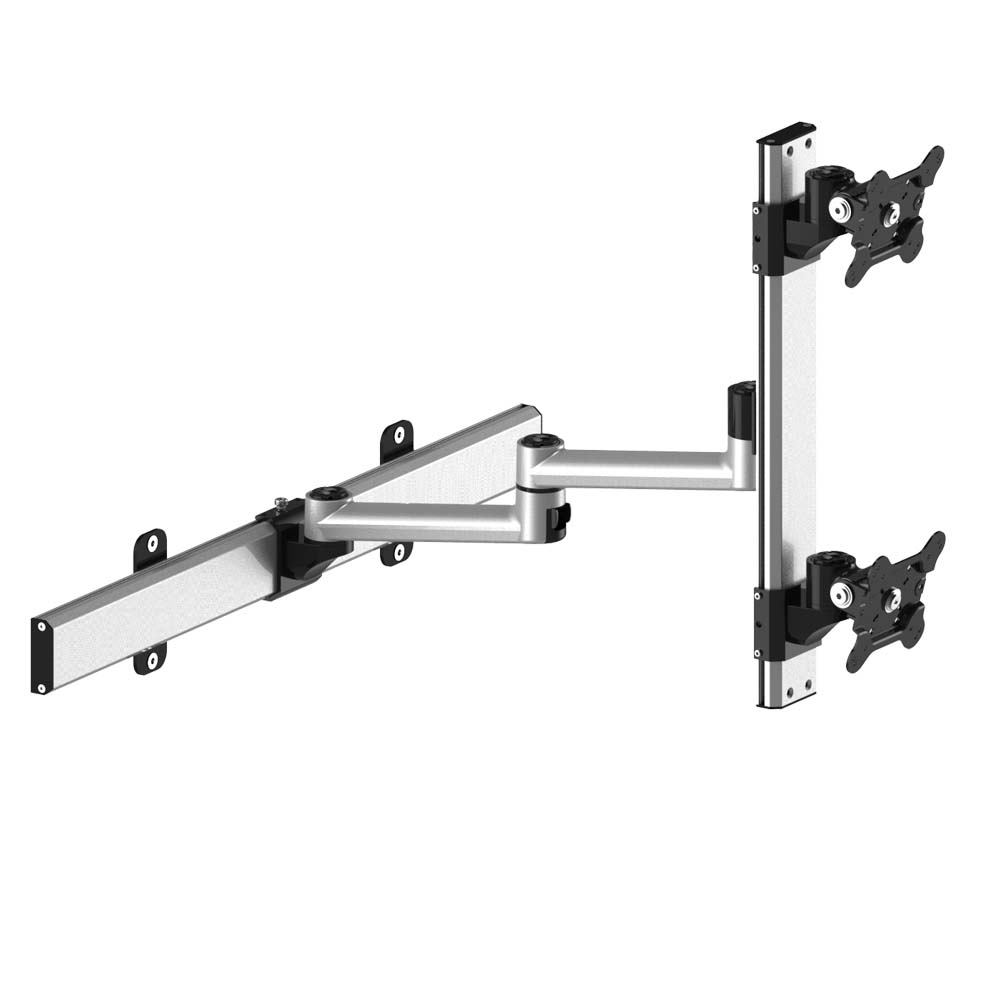 Dual VESA Wall Mount Up & Down Quick Release w/ Dual Arm