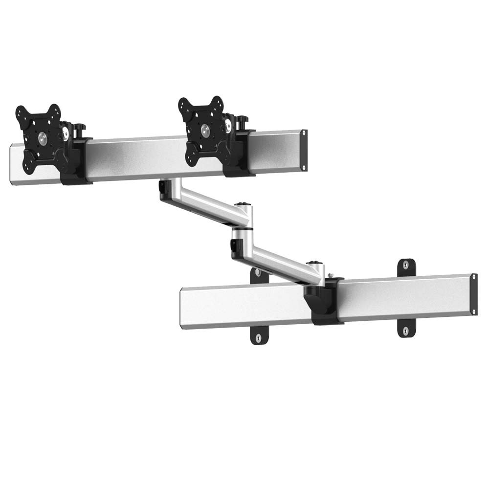 Dual VESA Wall Mount Side by Side Quick Release w/ Dual Arm