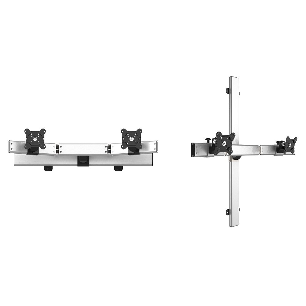 Dual VESA Wall Mount Oval or Straight w/ Two-Orientation Wall Bar