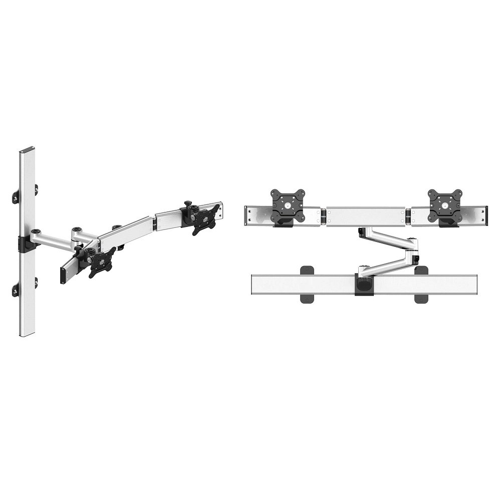 Dual VESA Wall Mount Oval or Straight Quick Release w/ Dual Arms