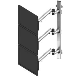 Triple Monitor Wall Mount Stacking w/ Full Motion Arms