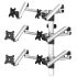 Sit-Stand Wall Mount for 6 Monitors 3x2 w/ Quick Release Full Motion