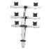 VESA Wall Mount for 6 Monitors 2x3 w/ Quick Release & Double Arms