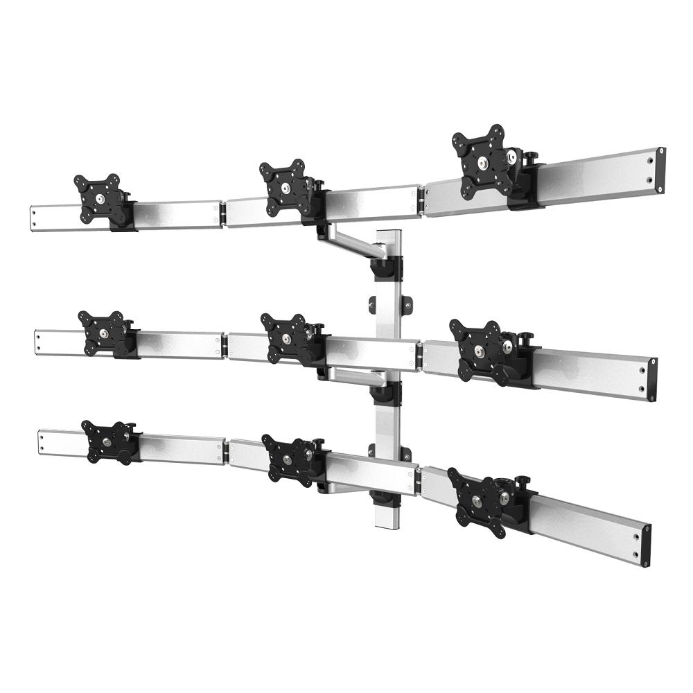 9 Monitor Mount for Wall 3X3 Low Profile w/ Quick Release Single Arms