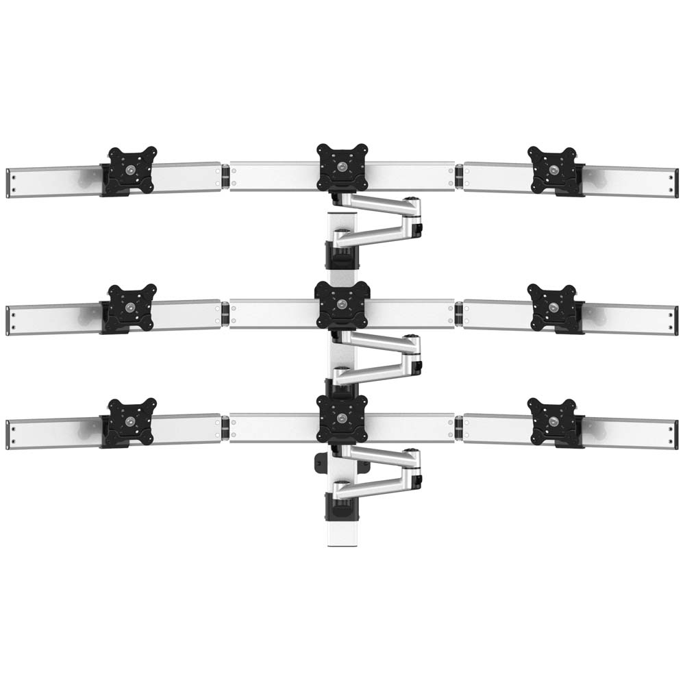 9 Monitor Mount for Wall 3X3 Low Profile w/ Quick Release Dual Arms