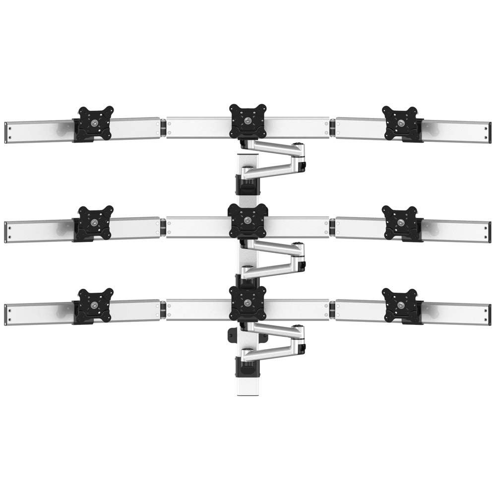 9 Monitor Mount for Wall 3X3 Low Profile w/ Quick Release Dual Arms