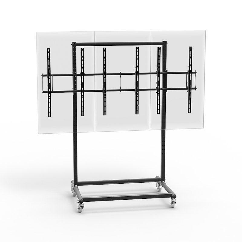 46 to 55" 3X1 Video Wall Mount w/ Wheels - Micro Adjustable