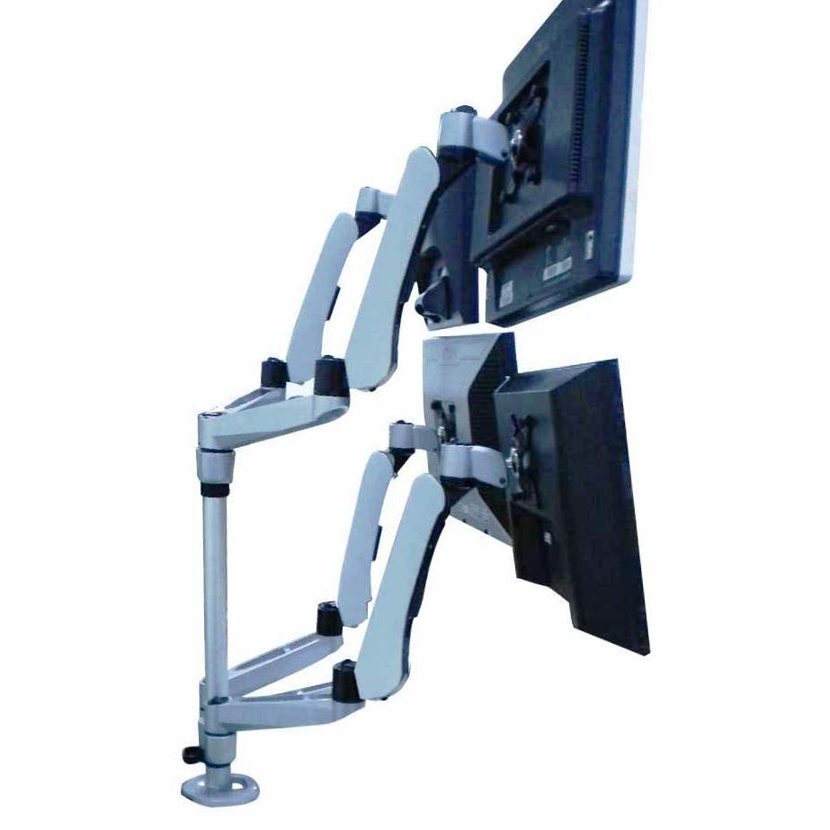 Quad Monitor Stand w/ Spring Arms & Quick Release
