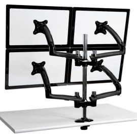 Quad Monitor Stand 2X2 w/ Spring Arms Black