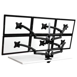 6 Monitor Stand 3X2 w/ Spring Arms Black