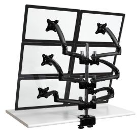 6 Monitor Stand 2X3 w/ Spring Arms Black