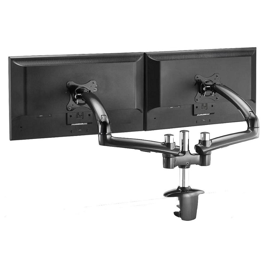 Dual Monitor Stand - Expandable w/ Spring Arms Dark Gray