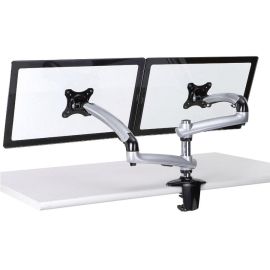 Dual Monitor Stand w/ Spring Arms Silver