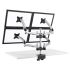 Quad Monitor Stand 2X2 w/ Spring Arms Silver