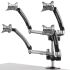Quad Monitor Stand for Apple 2X2 w/ Spring Arms Silver