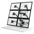6 Monitor Stand 2X3 w/ Spring Arms Silver