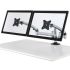 Dual Monitor Stand - Expandable w/ Spring Arms Silver
