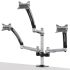 Triple Monitor Desk Mount for Apple w/ Spring Arms Silver