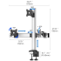 Triple Monitor Desk Mount Pyramid or Reverse w/ Quick Release
