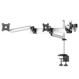 Triple Monitor Desk Mount w/ Quick Release Spring Arm & Single Arm