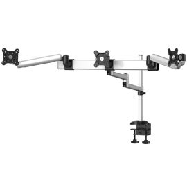 Triple Monitor Desk Mount w/ Quick Release Spring Arm & Dual Arm