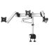 Triple Monitor Desk Mount w/ Quick Release Spring Arm & Dual Arm