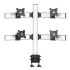 Four Monitor Stand 2X2 Oval or Straight w/ 2-in-1 Base Quick Release