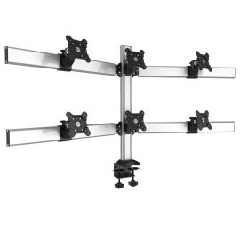 6 Monitor Stand 2X3 Oval or Straight w/ 2-in-1 Base & Quick Release